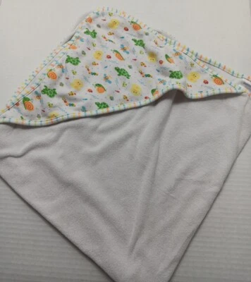 Babies R Us 2012 Manta Bebé Capa de Baño Patos Blancos Tortuga Caracoles Peces Mariposa Foto 1 de 4