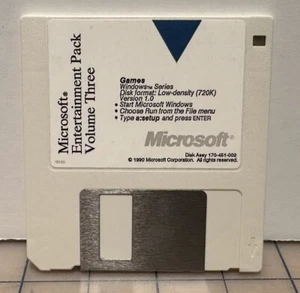 Microsoft Entertainment Pack Volume Three Games 3.5" Floppy Disk - Photo 1/2
