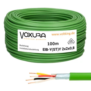 Cable de bus EIB-BUS Y(ST)Y 2X2X0,8 100 metros anillo verde cable KNX EIB cable de bus - Imagen 1 de 4