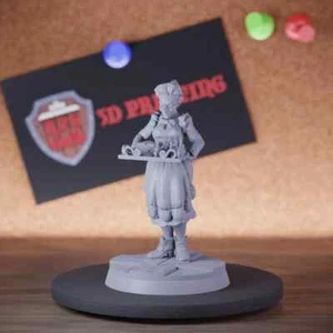 Female Butler Townfolk Miniature Waitress Mini Dungeons and Dragons DnD 5e TTRPG - Picture 1 of 8