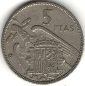 ESPAÑA CINCO PESETAS 1964 ~ FRANCISCO ~ LO CALIFICAS. stk 713 - Imagen 1 de 4