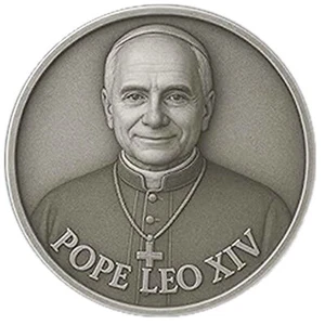 Moneda Papa León XIV - Primer Regalo Conmemorativo Papa Americano - Coleccionable Católico - Imagen 1 de 4