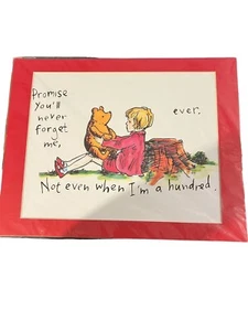 Winnie The Pooh “Never Forget Me” Picture Matted Not Framed 11” X 14” - Picture 1 of 2