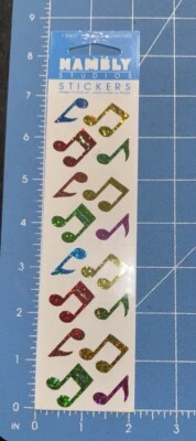 HAMBLY Studios MUSIC Notes  Prismatic Sparkly Scrapbook Stickers! - Image 1 of 2