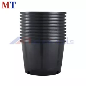10 Pack 5 Gallon Black Plant Injection Molded Nursery Pots Container Premium - Picture 1 of 18