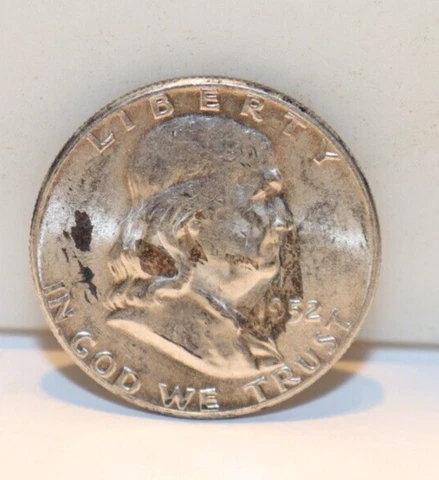 1952 US Franklin Half 50 c Unc Original Toning Cover