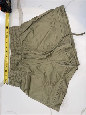 Pantalones Cortos Forever 21 Para Mujer XS Verde Ejército Carga Cordón Cintura Bolsillos Delanteros Foto 1 de 4
