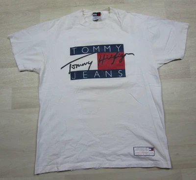 Camiseta de Colección Tommy Hilfiger (M) Logotipo Bandera Gráfico Años 90 Calce Grande EE. UU. Foto 1 de 4