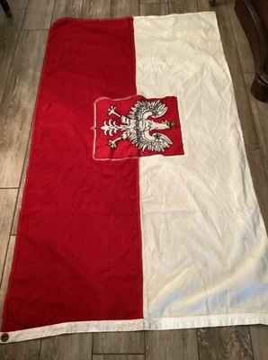 Винтажный польский флаг Defiance Annin Co. из 100-процентного хлопка 59 дюймов x 33 дюйма - Изображение 1 из 3