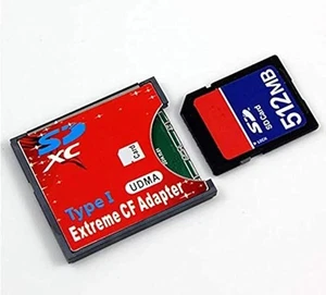 KONAMO SD SDHC SDXC to CF Type I Adapter for SLR Camera 128GB Red - Picture 1 of 4
