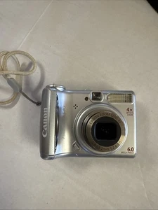 Canon PowerShot A540 6.0MP Silver Digital Camera 4x Optical Zoom— TESTED WORKS✅ - Picture 1 of 8