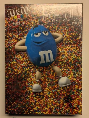 Vintage M&M Candy World Las Vegas BLUE 550 Piece Jigsaw Puzzle - SEALED! - Image 1 of 4