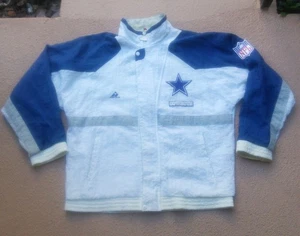 Vintage 90s Apex One x Dallas Cowboys Windbreaker Jacke weiß Full Zip Gr. L - Bild 1 von 12