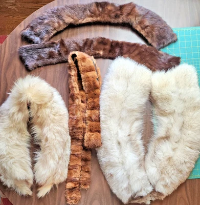 Lot of 5 Vintage Fur Collars  Fox & Mink - Image 1 of 4