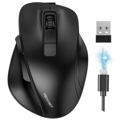 TECKNET Wireless Mouse, Bluetooth Mouse BT5.0/3.0  2.4G Rechargeable 4800 DPI... - Image 1 of 4