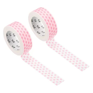 Holographic Washi Tape 0.59 Inch x 10.93 Yards, 2 Roll Dots Pattern Sticker Pink - Picture 1 of 6