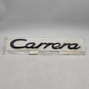 Genuine Original Porsche 911 964 “CARRERA” Emblem Logo Script OEM – Rally Black - Picture 1 of 4
