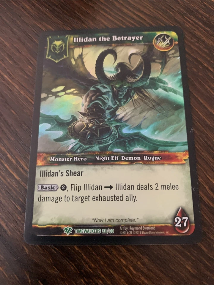 World of Warcraft TCG: Timewalkers Illidan the Betrayer Hero Card Foil WoW 23/30 - Image 1 of 2