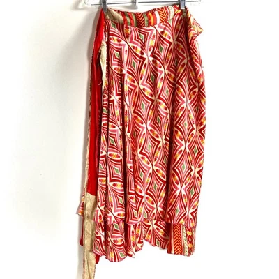 Maxi Falda Jovani Designs L Estampado Rojo Mezcla Seda Bohemia Hecha en India De Colección Foto 1 de 4