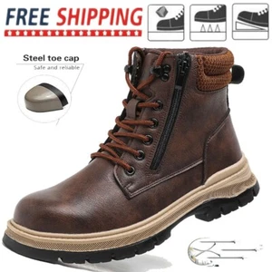 Work Shoes Steel Toe Work Boots Protective Boots ComfortableWater resistant - Picture 1 of 21