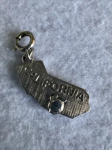 Vintage Silver Monet California State Pendant Charm - Picture 1 of 4