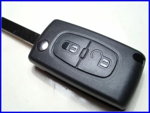 NEW 2 BUTTON FLIP KEY FOB CASE for PEUGEOT 207 307 308 EXPERT CITROEN WITH LOGO - Picture 1 of 3