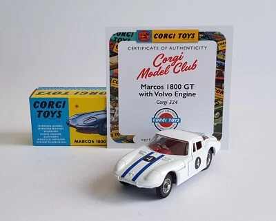 Corgi Model Club No. 324, Marcos 1800 GT, Racing Number 4, Superb Mint Condition - Image 1 of 4