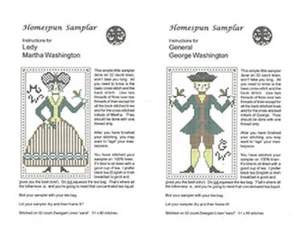 Lady Martha Washington & General George Washington~Homespun Samplar - Picture 1 of 1