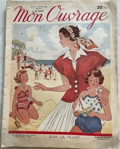MON OUVRAGE n° 22 Juillet 1950 revue ancienne mode couture sur la plage - Imagen 1 de 3