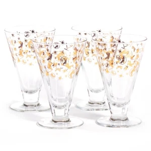 Vintage Retro KAHLUA 8oz. Juego de 4 vasos ATOMIC ROCKETS STARS CAKE Circle K - Imagen 1 de 3