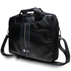 Tablette ordinateur portable BMW 16 sacoche sacoche ordinateur cuir/carbone M bande bleue - Photo 1/3