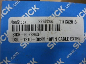  Sick DSL-1210-G02M, 6028943 Cable Extension with M12 Connectors 2M 10 Wire  - Picture 1 of 5