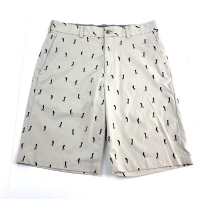 Pantalones Cortos Walter Hagen Para Hombre 11 Majors Camisa Agarre 10" Entrepierna Bronceado Estampado Golfista 32 Foto 1 de 4