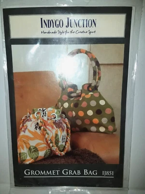 Indygo Junction Craft Sewing Pattern IJ 851, Grommet Grab Bag Purse Shoulder Bag - Image 1 of 2