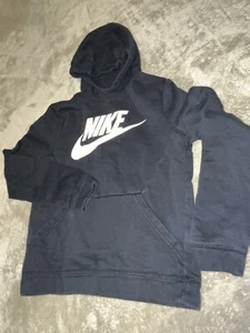 Nike Dri-Fit Hoodie Black Hooded Pullover Sweatshirt Unisex Youth Size Large EUC - Picture 1 of 11