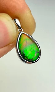 2,23 g AMMOLITE Original Natur 0,925 Sterlingsilber Anhänger #OTH116 - Bild 1 von 1