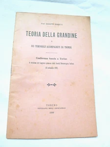 LIBRO 1899 TORINO METEOROLOGICA GIUSEPPE ROBERTO TEMPORALI GRANDINE METEOROLOGIA - Picture 1 of 1