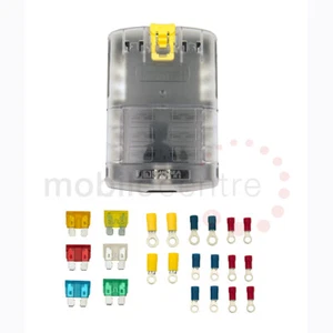 Caja de distribución de fusibles Blue Sea ST 5025 6 vías y autobús negativo con fusibles y terminales - Imagen 1 de 1