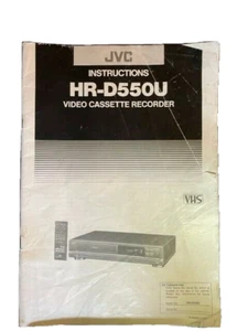 JVC VCR Manual HR D55OU VHS VCR Vintage Manual 1990 Complete Video Cassette Reco - Picture 1 of 7