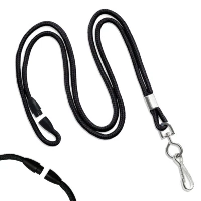 Round Breakaway Lanyard with Swivel Hook - Thin Neck Cord for ID Badge & Keys - Image 1 of 4