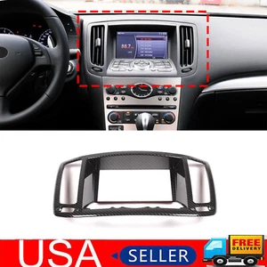 For 2008-13 Infiniti G37 G25 Carbon ABS Dashboard Console Navigation Cover Trim - Picture 1 of 11