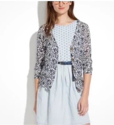 Cárdigan Suéter Madewell Para Mujer Azul Bud Floral Lino Algodón XS Preppy Verano Foto 1 de 4