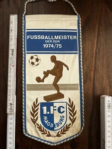 1.FC Magdeburg FCM Wimpel DDR Oberliga Meister 1974/75 - Bild 1 von 2