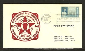 SCOTT# 975 - FIRST DAY COVER - LINCOLN'S GETTYSBURG ADDRESS - MEISEL CACHET - Picture 1 of 2