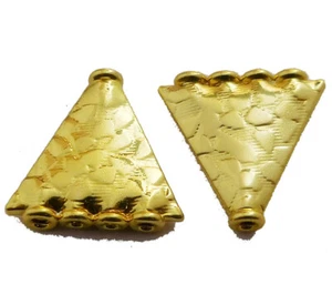 10 Pcs 18X18X3mm Spacer Connector Bead 4 HoleS 18k Gold Plated ha-502 - Picture 1 of 1