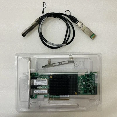 HP NC552SFP DUAL PORT 10GbE SERVER ADAPTER 614203-B21 615406-001 + 1M SFP+ cable - Image 1 of 4