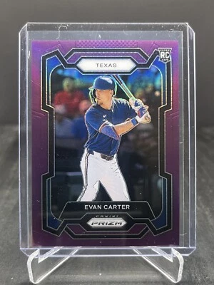 2024 Panini Prizm Baseball Evan Carter RC Rookie Purple 33/99 #274 - Image 1 of 2