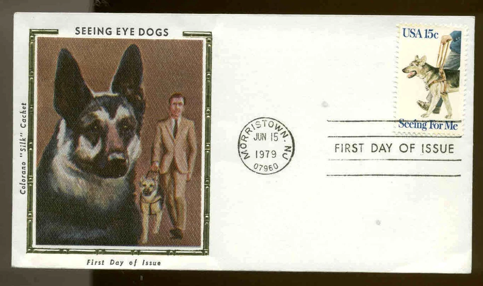 US FDC #1787 Colorano "Silk" Cachet Morristown, NJ Seeing Eye Dogs - Image 1 of 1