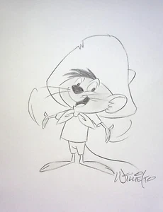 Arte de animación a lápiz dibujado a mano firmado por Speedy Gonzales Willie Ito Hanna-Barbera - Imagen 1 de 3