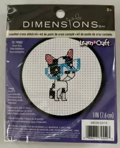 Abmessungen gezählt Kreuzstich-Kit Smart Dog Welpe 3 Zoll Learn A Craft 72-74552 - Bild 1 von 4